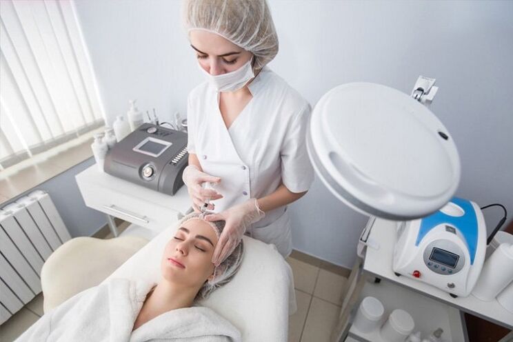 facial skin rejuvenation in a cosmetology salon